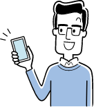 スマートフォンを持つ男性